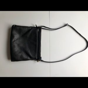 Margot black pebble leather cross body purse.